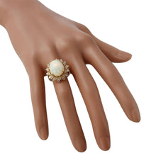 Load image into Gallery viewer, 6.90 Carats Natural Impressive Ethiopian Opal and Diamond 14K Solid Yellow Gold Ring