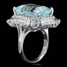 Load image into Gallery viewer, 17.00 Carats Natural Aquamarine and Diamond 14K Solid White Gold Ring